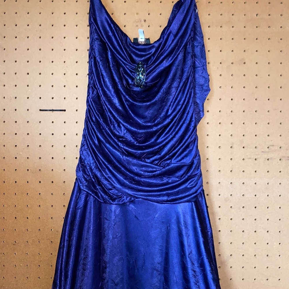 Y2K blue silk dress
